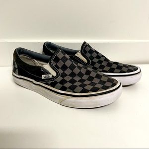 Vans Classic Canvas Low Men Sz 5 Women 6.5 Gray Checkered Skate Sneakers